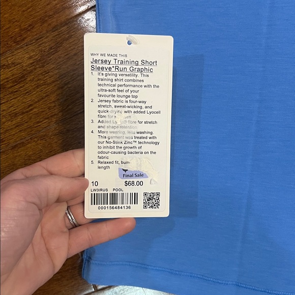 22. NWT Size 10 Blue Graphic Tee lululemon athletic shirt - Picture 3 of 3